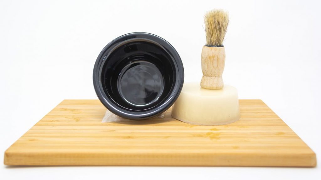 Premium shaving set containing shave soap bar, shaving brush and bowl | Mike's Extraordinary Soaps
